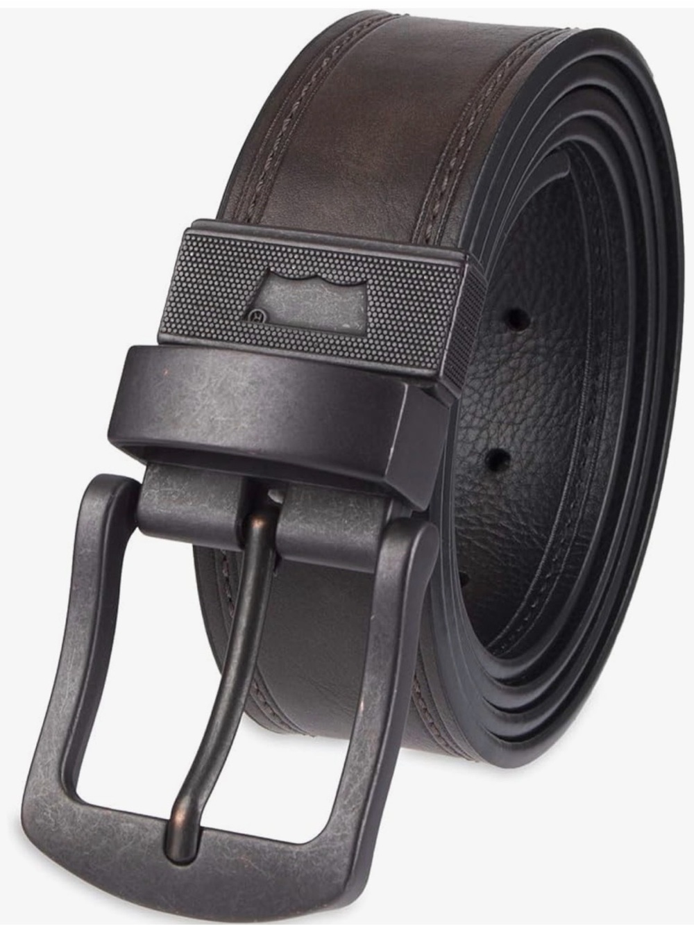 Levi’s Reversible Brown Black Faux Leather Belt XL Matte Buckle NWT